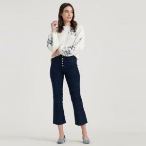 Lucky Brand BRIDGETTE navy high rise corduroy jean